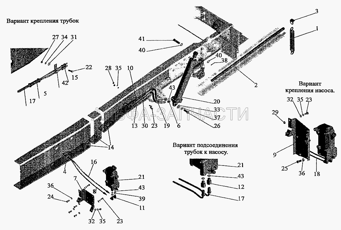 Механизм подъема кабины (6422-5003062 Переходник) 